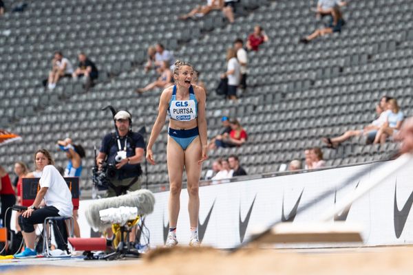 Maria Purtsa (LAC Erdgas Chemnitz) im Dreisprung waehrend der deutschen Leichtathletik-Meisterschaften im Olympiastadion am 25.06.2022 in Berlin
